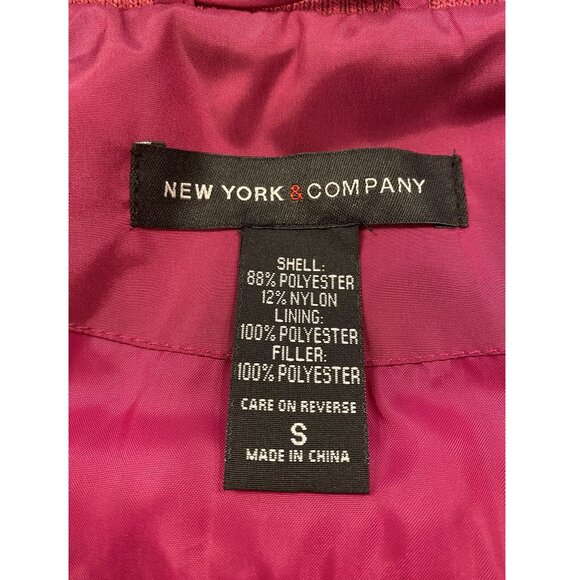 New York & Company Bright Pink Puffer Vest - Size Small - Picture 3 of 8
